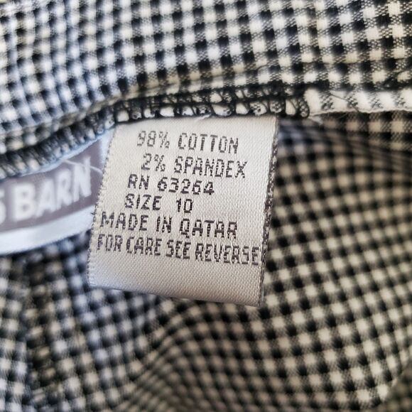 Dressbarn Gingham Pants Women's Size 10 Black White Ankle Capri Stretch - Picture 9 of 10